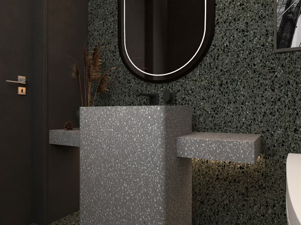 terrazzo wash basin